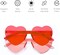 4E's Novelty 2 Pack Heart Shaped Sunglasses for Women – Trendy Pink & Red Frames for Valentines, Mardi Gras, Parties, Cute Fashion Accessory for Women, Men & Teens